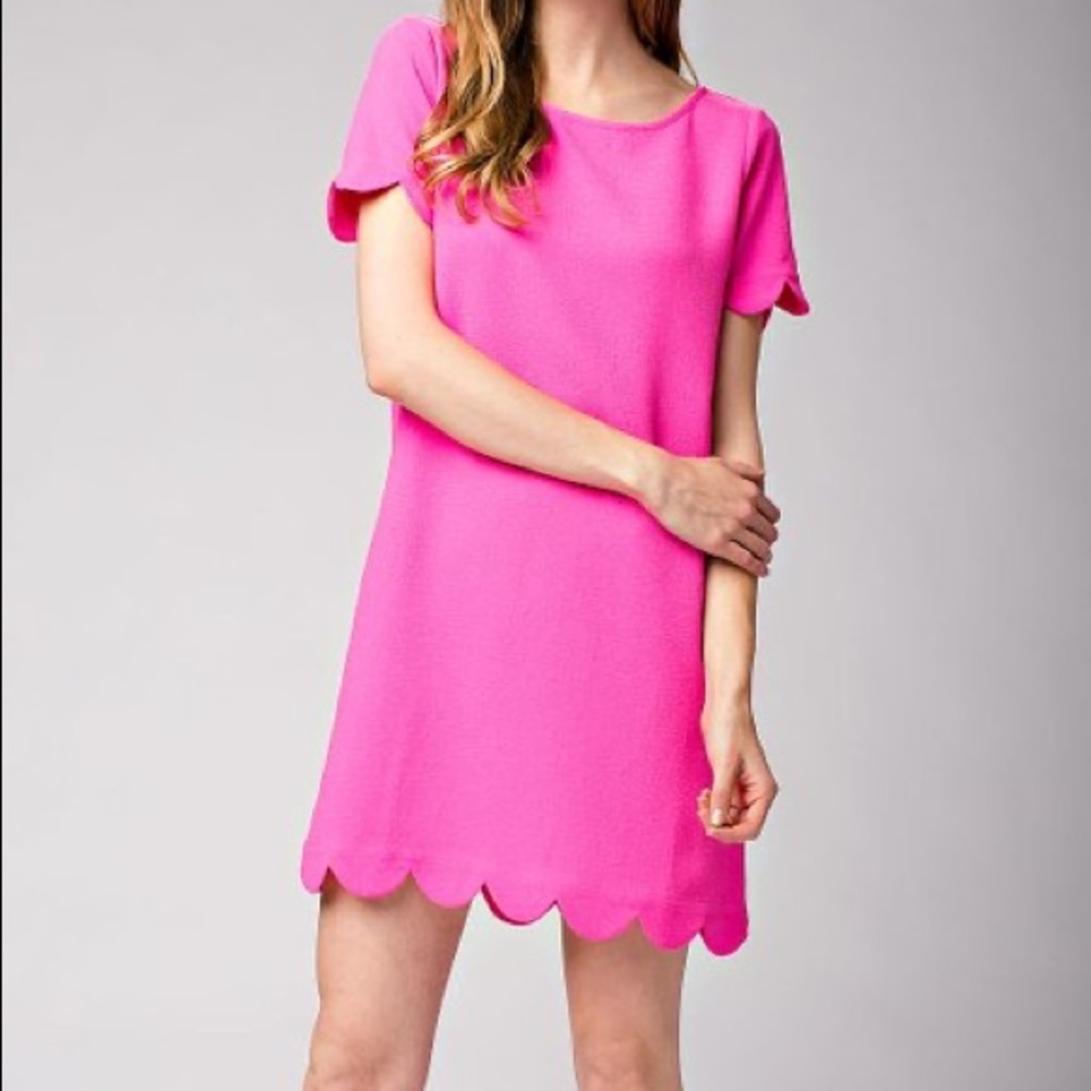 Pink Lilly Scalloped dress